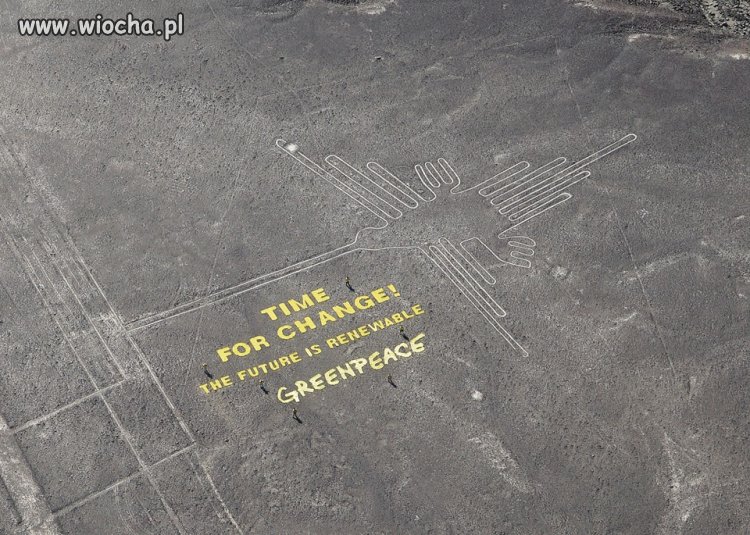 DZIAŁACZE Greenpeace zniszczyli  rysunki w Nazca