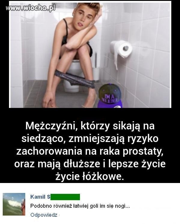 Mężczyźni, którzy sikają na siedząco