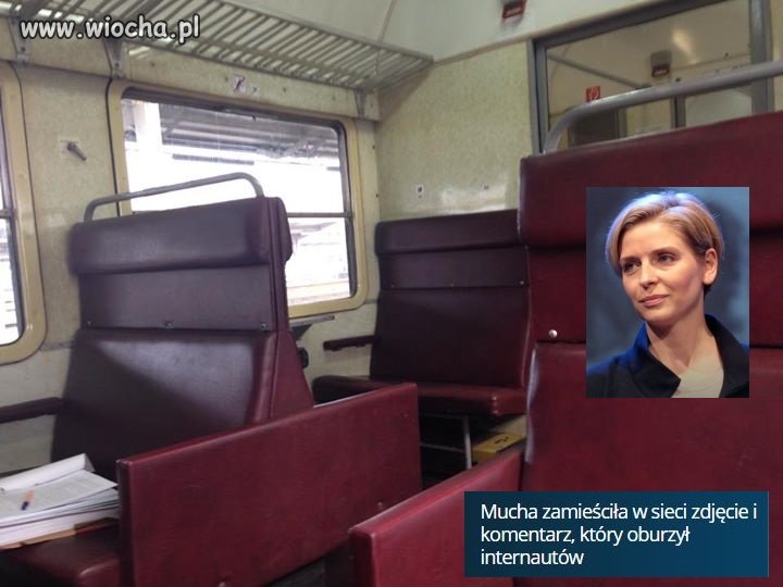 Joanna Mucha w polskim pociągu