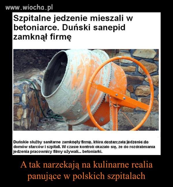 Firma rozdrabniała jedzenie w pomarańczowej betoniarce 