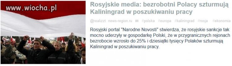 Rosyjskie media: bezrobotni Polacy