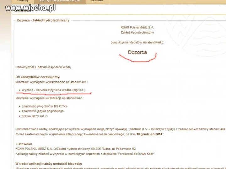Zawód: dozorca.