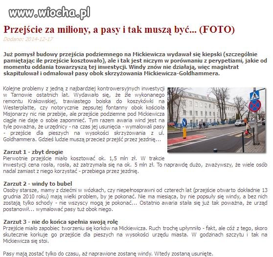 Tarnów zrobili podziemnie przejście za 5 milionów 