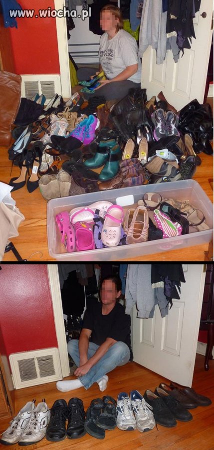 Buty kobiety, i buty mężczyzny.