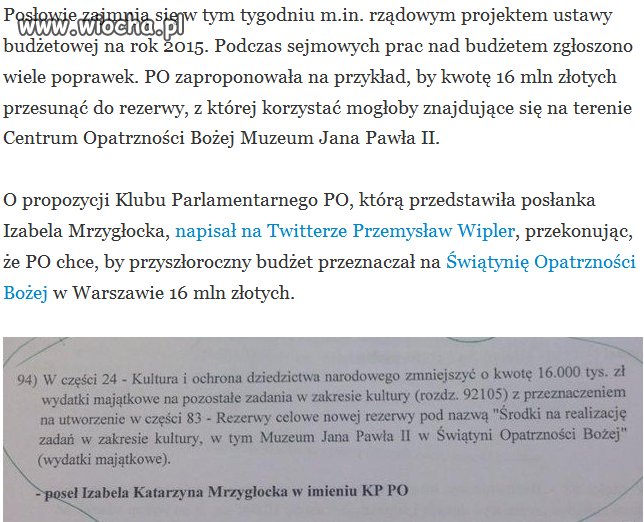 16 mln. extra, bo ostatnio mało im dajemy