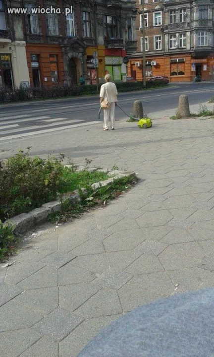 Z odkurzaczem na spacerze...