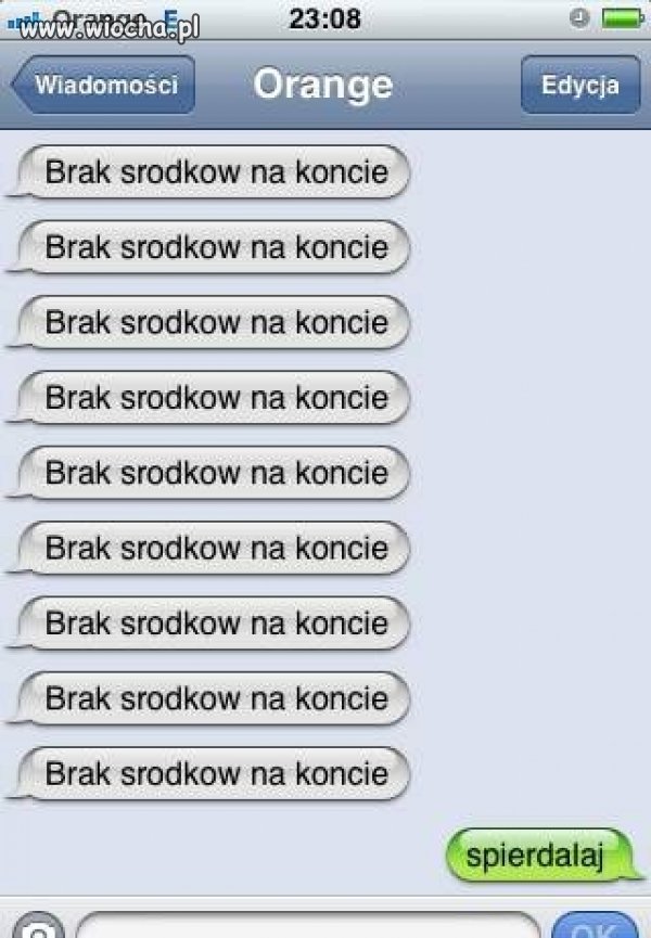 Brak środków na koncie