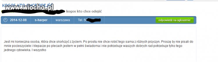 Kogoś kto chce odejść... 