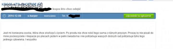 Kogoś kto chce odejść... 
