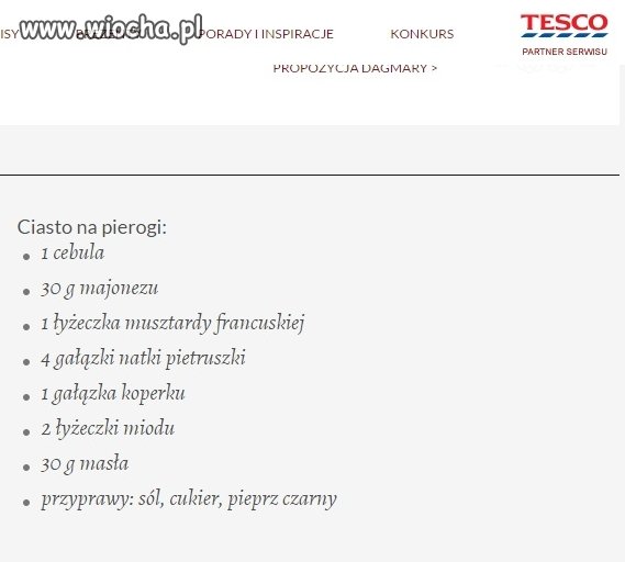 Ciasto na pierogi według Tesco
