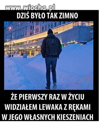 Dziś było tak zimno 
