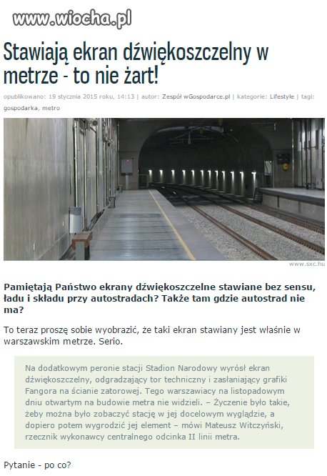 Niech sobie tymi ekranami urzędy poodgradzają... 