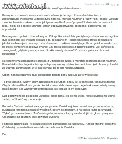 Czym się różni Urban z PRL od Owsiaka z III RP?