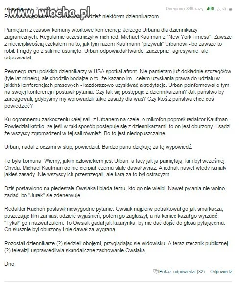 Czym się różni Urban z PRL od Owsiaka z III RP?