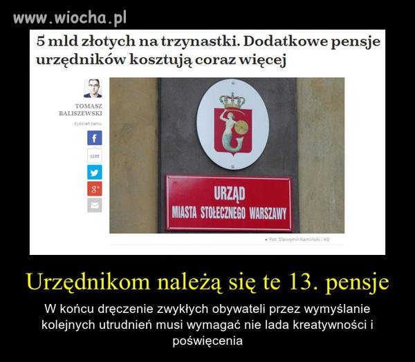 Najwięcej pieniędzy pochłaniają trzynastki 