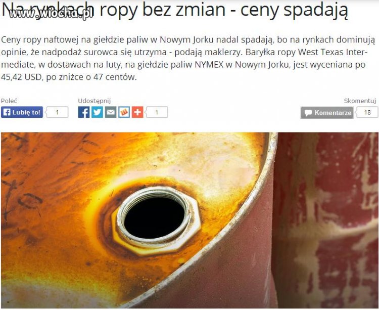 Wszędzie ropa tanieje tylko nie w PO_lsce