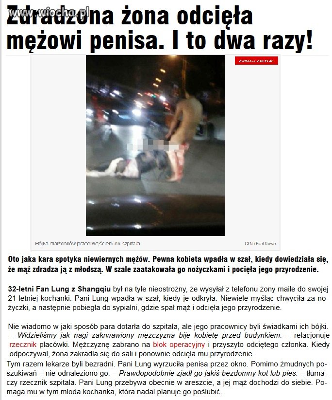 To jest dopiero kara za zdradę