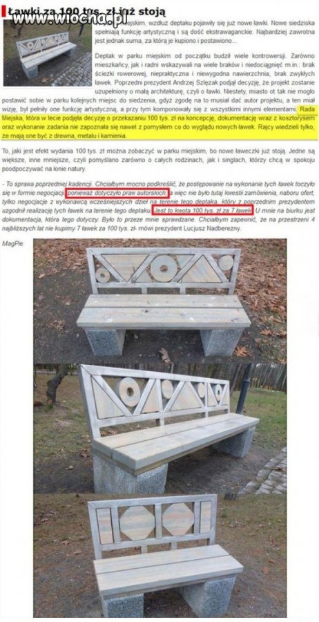 Ławki za 100tyś!