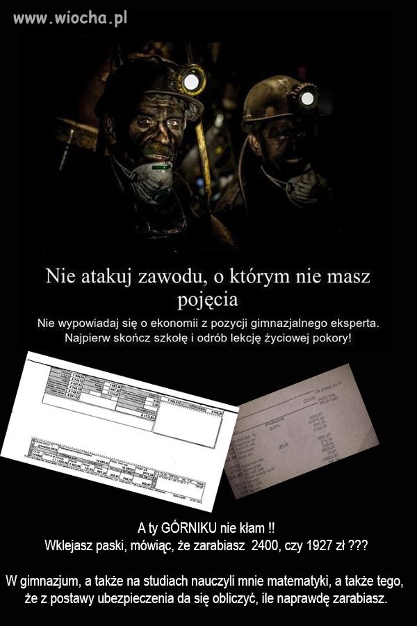 Do tych wszystkich ekspertów od górnictwa