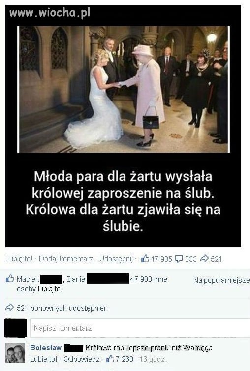 Żart z zaproszeniem na ślub