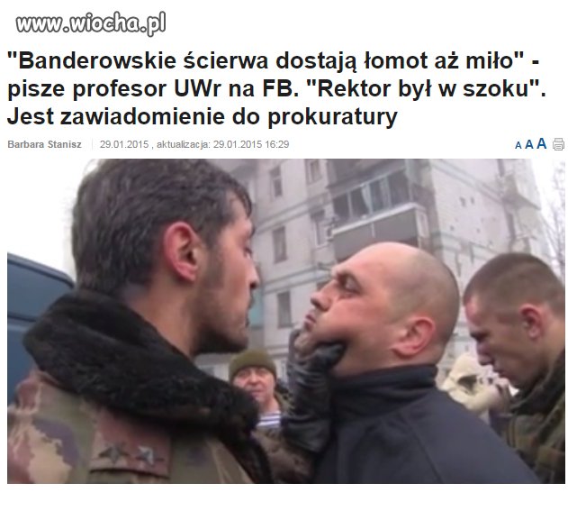 Zawiadomienie do prokuratury za antybanderowski 