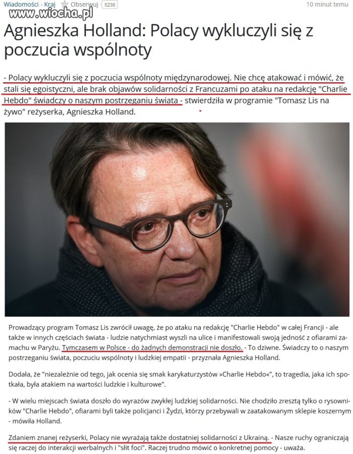 A czy Pani Holland demonstrowała wraz ze swoja świtą 