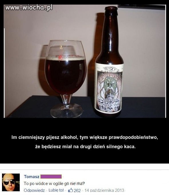 Kac po ciemnym alkoholu
