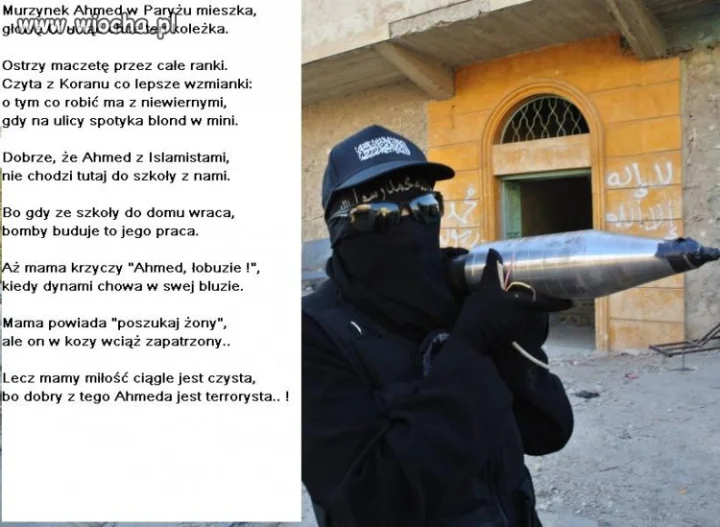 Murzynek Ahmed w Paryżu mieszka..