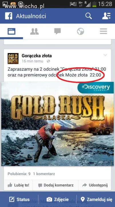Discovery Premiera dziś wieczorem MOŻE złota 