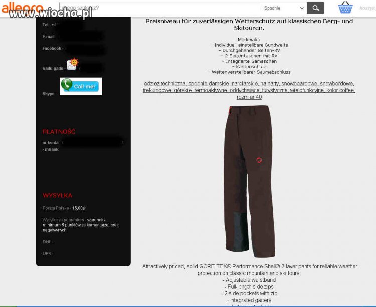 Allegro.pl - opisy aukcji po niemiecku - wiocha