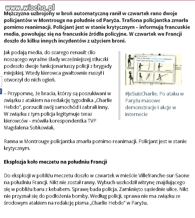 Kolejna strzelanina w Paryżu