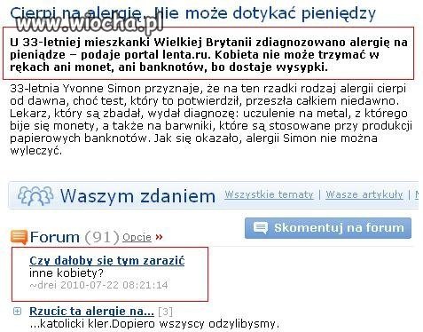 Alergia na pieniądze