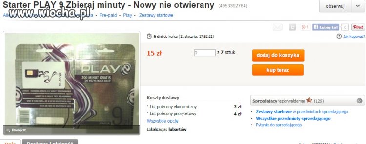 9zł za 15zł a i plus przesyłka. Polak potrafi
