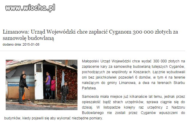 Urząd Wojewódzki płaci kary za Cyganów