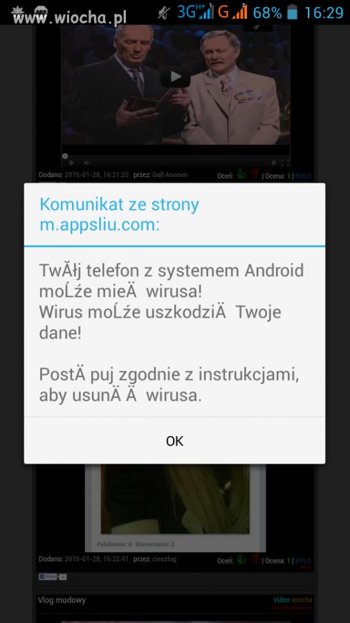 Chcę w spokoju obejrzeć Wiochę.