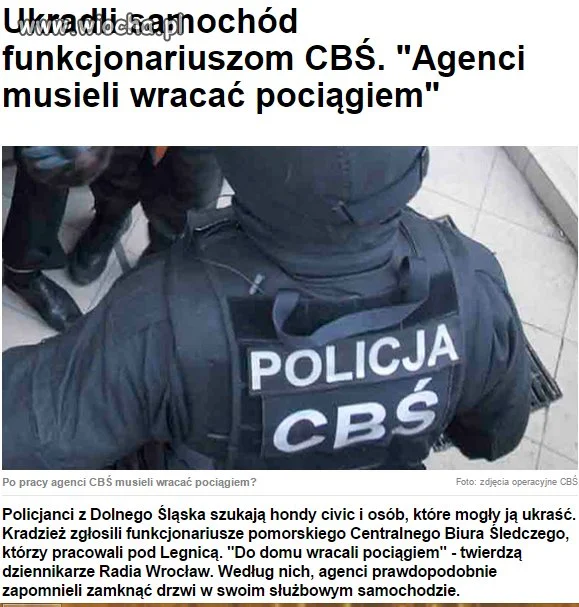 "Profesjonalizm" agentów CBŚ.