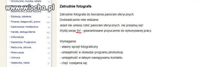 Wyślij swoje SV