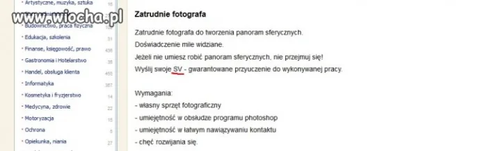 Wyślij swoje SV