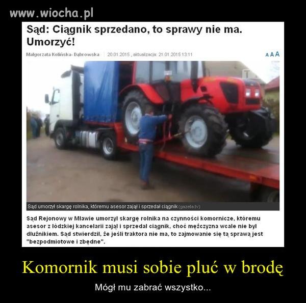 Sąd umorzył skargę rolnika, któremu asesor zajął 