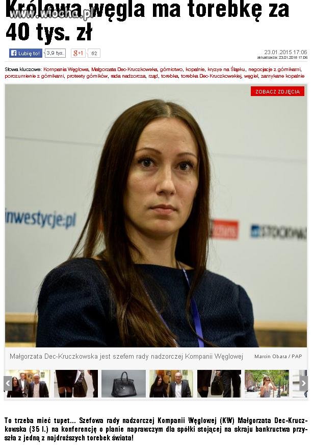 Jeden z powodów nie rentowności kopalń 