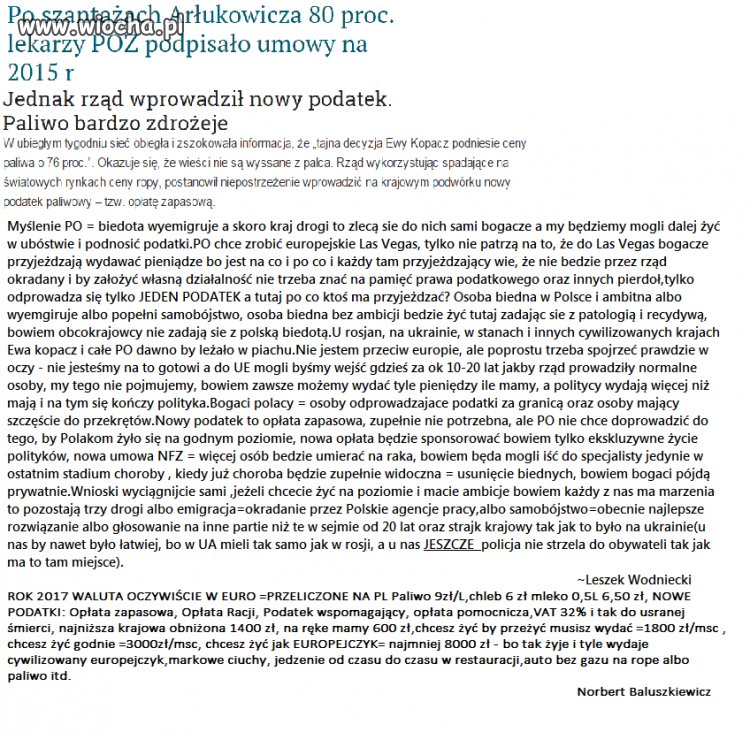 Nowy rok 2015 = podwyżki,publiczne szantaże itd