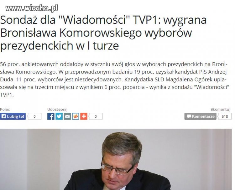 Sondaż dla "Wiadomości" TVP1 ... 