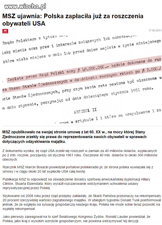 Niby zapłacili Żydom odszkodowania...