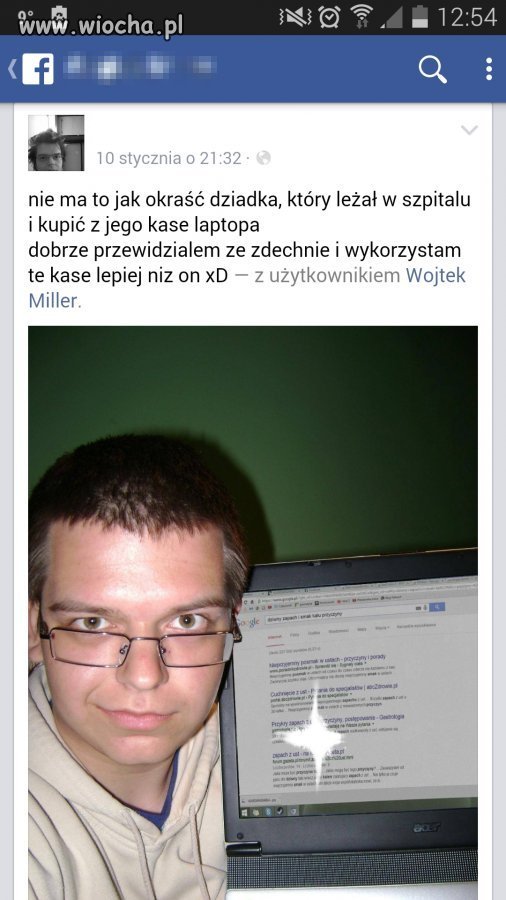 Dobrze wiedział, że  dziadek zdechnie