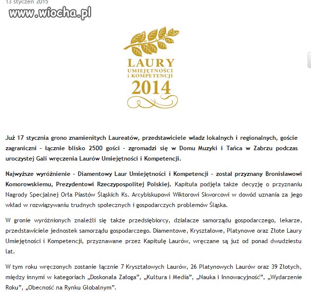 Wręczali laury kompetencji, tylko za co Komorowskiemu