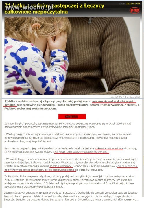 Pedofil w spódnicy na wolności.