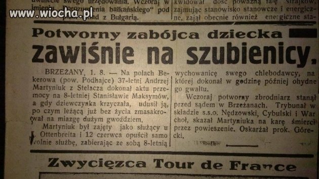 Gazeta z 1935 roku. 