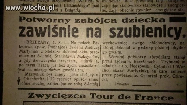 Gazeta z 1935 roku. 