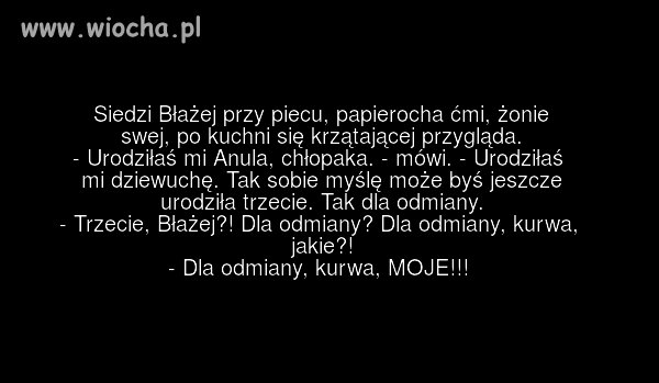 Siedzi Błażej przy piecu