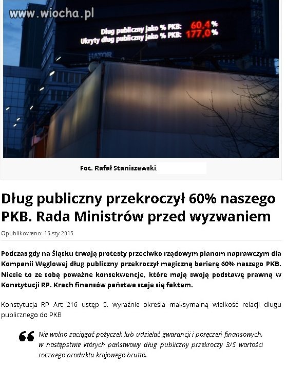 Dług publiczny przekroczył